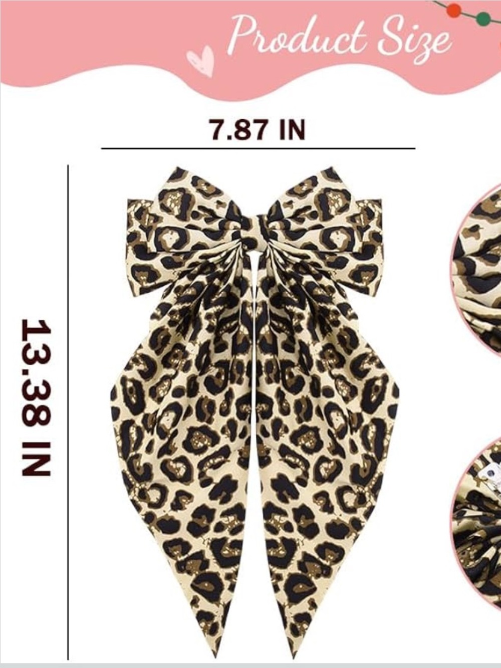 Large Silk Leopard Print Bow - Choose 1 - Picture 9 of 10